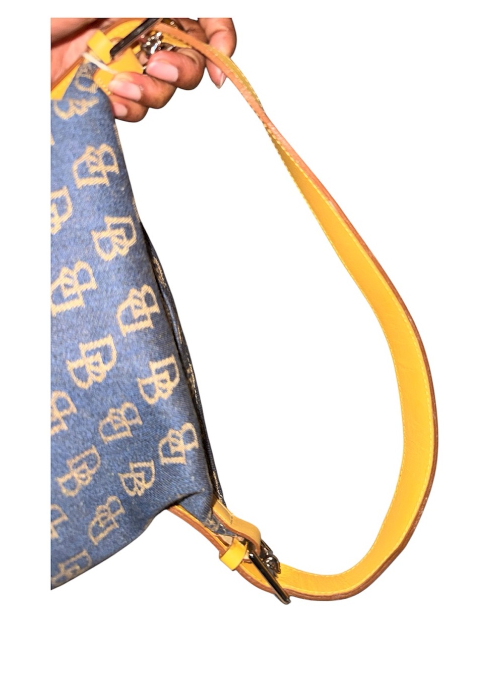 Dooney & Bourke Denim Mini Sac Logo Hobo Bag -Blue/Denim - Picture 3 of 12